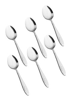 Buy Japanese stainless steel dinner spoon set 6 pieces in Saudi Arabia