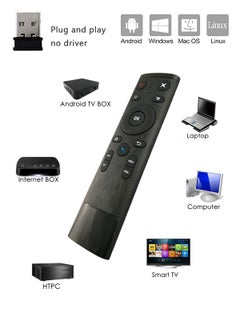 اشتري 2.4G Wireless Remote Control, USB Receiver with Voice Input Function, Intelligent Voice Air Mouse Gyroscope, Suitable for Smart TV Android TV Box في السعودية