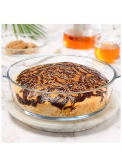 Buy LAOPALA Glass Pie Plate with Handles 800ML Baking Dish, Clear Glass Serving Plate for Snacks, Salads, Desserts Deep Glass Pie Pan in Saudi Arabia