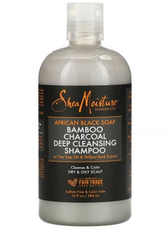 Buy Shea Moisture African Black Soap Shampoo with Bamboo Charcoal Deep Cleanse - 384ml in Saudi Arabia