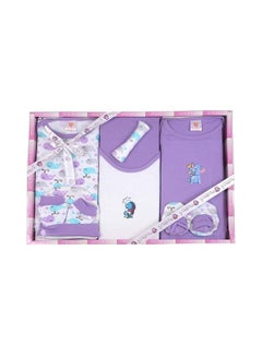 Buy New Born Baby Gift Set In Purple Color 8 Pcs in UAE