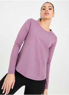 اشتري Stitch Detail Curved Hem Loose Fit Top في السعودية