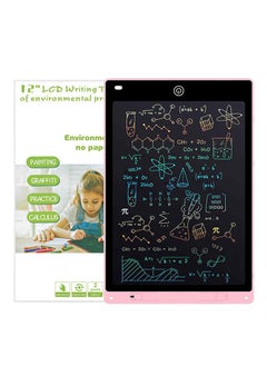 اشتري LCD Writing Board, Electronic Drawing Board, ABS Material, Strong and Wear-Resistant, Colorful Graffiti Lines, One-Click Clear Function, Pink - 12 Inches في السعودية