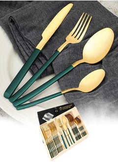 Buy Spoon set 24 s gold green in Egypt