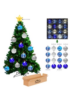 Buy 180cm Christmas Tree With 16Pcs Hanging Balls for Decoration Tree With Decorative Accessories(Need Assemble) in UAE