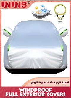 اشتري Full Exterior Cover For Automobile And Car Covers Locks,Waterproof Car Covers All Weather,Dustproof Full Vehicle Cover With Reflective Strip,Universa Car Hood Car Cover,Grey L-470X190X185CM في الامارات