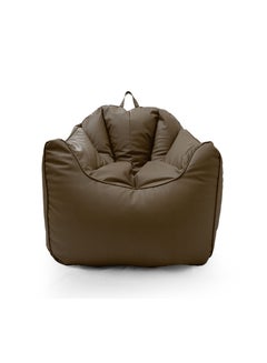 Buy Faux Leather Single Sofa Couch Bean Bag Brown in UAE