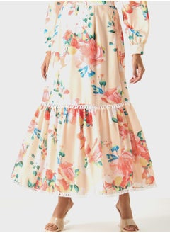 Buy Floral Print Tiered Skirt in Saudi Arabia