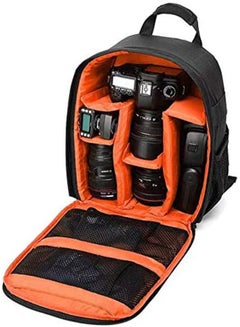 Buy Waterproof DSLR Camera Bag, Shoulder Backpack for Photographers, Shockproof Backpack Hiking Bag (Orange) in UAE