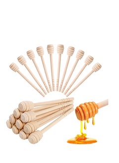 اشتري 12 Pcs Honey Dipper Sticks, 15 cm Wooden Honey Spoon Stirrers for Honey Jar Dispense Drizzle and Wedding Party Gift, Honeycomb Stick في الامارات