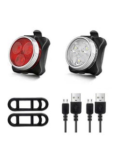 Buy 2pcs USB Rechargeable Bike Light, Waterproof Super Bike Lights for Night Riding 4 Light Mode Options Mountain Bike Headlight LED Lamp Bicycle Accessories in Saudi Arabia