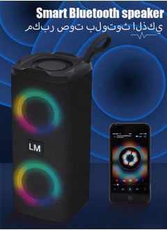 Buy Portable Bluetooth Speakers Waterproof Wireless Speaker with 4 Ω 5W+5W Loud Stereo Sound Outdoor Speaker with Bluetooth 5.3 Deep Bass RGB Lights 5H Playtime for Home Party（Black） in Saudi Arabia