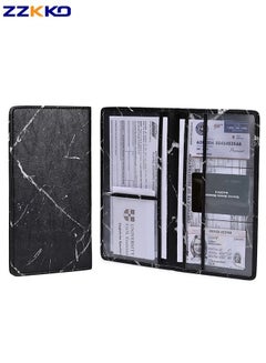 Buy Long Multi-card Wallet Multi-functional Men's And Women's Coin Purse Black Marble Ultra-Thin Hand Holding Id Bag in Saudi Arabia