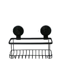 Buy Wall Shelf Suction Lock Rust Resistance Bahroom Basket Matte Black in Saudi Arabia