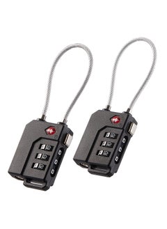 Buy 2 Pack Luggage Padlocks TSA Approved Combination Locks with Code Mini Luggage Padlock Flexible Cable Travel Suitcase Small Gym Locker Padlock with 3 Digit Combination Black in UAE