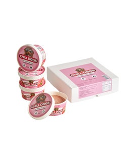 Buy Chill Dogs. Ice Cream for Dogs Swirlin' Strawberry Box 4 Cups x 130ml in UAE