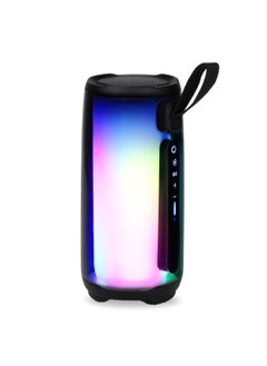 Buy XLT Portable Wireless Speaker with 360 degrees Multicolor Lights for Sports Beach Travel - Black in UAE