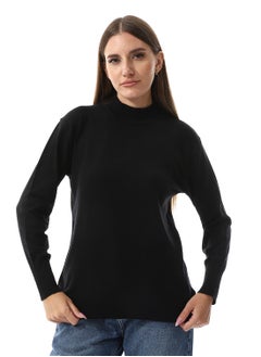 Buy Black Mock Neck Slip On Basic Top in Egypt