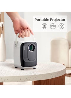 Buy "Mini Projector S10 – 5G WiFi Portable Video Projector, 1920x1080P Smart Multimedia Projector, 8000 Lumens, Bluetooth Home Theater Cinema with USB/SD Card Support (White)" in UAE