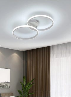 Buy LED Ceiling Light, Modern Ceiling Light, White Acrylic Double Ring for Bedroom , Living Room in Saudi Arabia