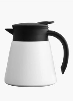 Buy Insulated Coffee Pot, Teapot, Stainless Steel Double Wall Vacuum, Insulated Coffee Water Beverage Maker for Hot or Cold Tea and Water (White, 650 ml/22 oz) in Saudi Arabia