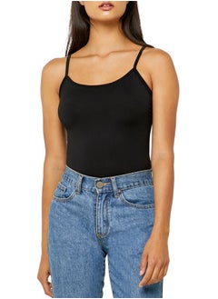 Buy Basic Tank Top Spaghetti Strap Cotton - Black in Egypt