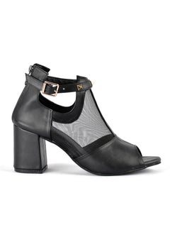 Buy Sandal Heels Leather SN-610 - Black in Egypt