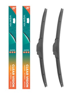 Buy WiperEx Wiper Blades for Ford Focus RS 2017 28" + 28" All Weather, Uniform Wiping, Premium Rubber, Perfect Fit, Silent, Reduced Wind Lift, No Marks (Set of 2) in UAE