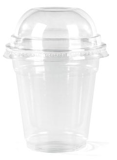 Buy 50 Pack 12Oz Clear Plastic Cups with Dome Lids,Disposable Parfait Cups,Pet Desse in UAE