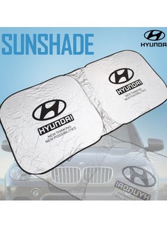 Buy HYUNDAI Car Sunshade UV Rays and Heat Protector Sun Visor Foldable Keep Your Vehicle Cool Blocks UV Rays, Car Windshield Sunshade in Saudi Arabia