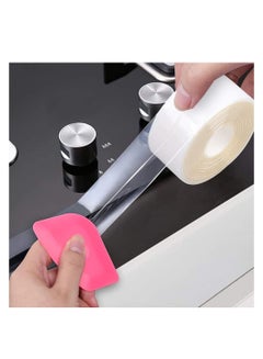 Buy Self Adhesive Sealing Tape, Transparent Caulk Tape with Silicone Removal Scraper in UAE