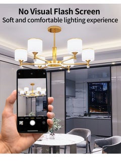 Buy Chandelier Modern Ceiling Lighting 6 Lights Adjustable Industrial Mount Pendant Light Fixture For Kitchen Living Dining Room Bedroom Foyer in Saudi Arabia