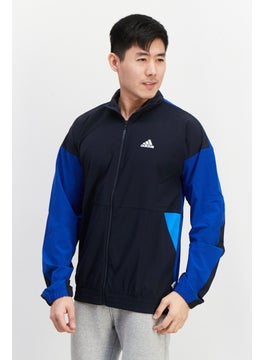 Buy Men Sportswear Fit Long Sleeve Training Jacket, Navy Blue in UAE