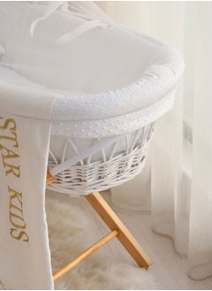 اشتري Baby cradle, Moses basket, white, withrockingstand في السعودية