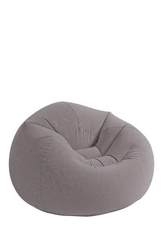 Buy Beanless Bag Inflatable Lounge Chair Grey 114x114x71cm in Saudi Arabia