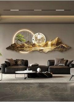 Buy 3D LED Backlit Wall Painting and Built-in Clock Luxury Natural Design in Saudi Arabia