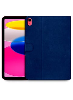 Buy PU Leather Flip Case Cover For Apple iPad 10 2022 10.9 inch 10th Generation 2022 Navy Blue in Saudi Arabia