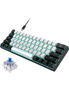 Buy 61 keys Wired 60% Mechanical Gaming Keyboard Blue Switch Full Anti-ghosting Portable Mini Keyboard for Windows Laptop PC Mac in UAE