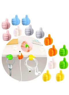 Buy 10Pcs Silicone Thumb Wall Hook With Multifunction Adhesive Cable Clip With Creative Self Adhesive Thumb Hooks With Holder Wall Hangers for Storage Data Cables And Earphones And Plugs And Key in Egypt