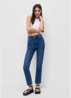 Buy High waist mom-fit slim jeans in Saudi Arabia