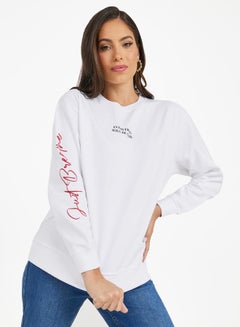 Buy Regular Fit Slogan Print Sweatshirt in Saudi Arabia