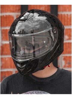 Buy ILM Full Face Motorcycle Carbon Fiber Helmet Model 861C in UAE