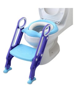 Buy Potty Training Seat for Kids, Adjustable Toddler Potty Chair with Sturdy Non-Slip Step Stool Ladder, Step Potty Ladder Toilet Training Seat for Baby (Purple) in Saudi Arabia