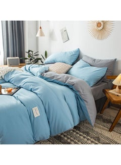 اشتري New solid color washed cotton four-piece bedding set. في الامارات