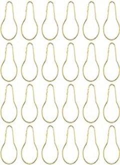 اشتري YXQ 24Pcs Hooks Shower Curtain Hook Ring Bright Nickel Plated Brass Rustproof Rods Golden في مصر