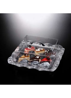 Buy Acrylic Square Cake Box Silver Bark 42 cm in UAE