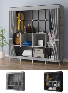 Buy Portable 4 Door Closet Large Wardrobe Closet Clothes Organizer with  Storage Shelves,  Hanging Sections Side Pockets in Saudi Arabia