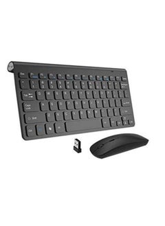 Buy Portable Wireless Keyboard With Mouse Set English Silver in UAE