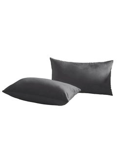 Buy Set of 2 Pieces Rectangular Soft Velvet Decorative Cushion with Solid Design and Attractive Colors - 50x30 cm in Saudi Arabia