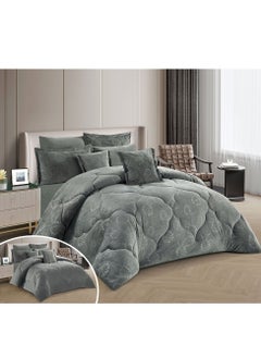 Buy 8 Piece King Size comforter Set Soft Fabric Comforter Set For Bedroom Includes Comforter Bedsheet Pillow Sham Pillow Case & Cushion in UAE